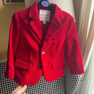 Janie and Jack Red Corduroy Blazer Boys Size 3 Holiday Jacket